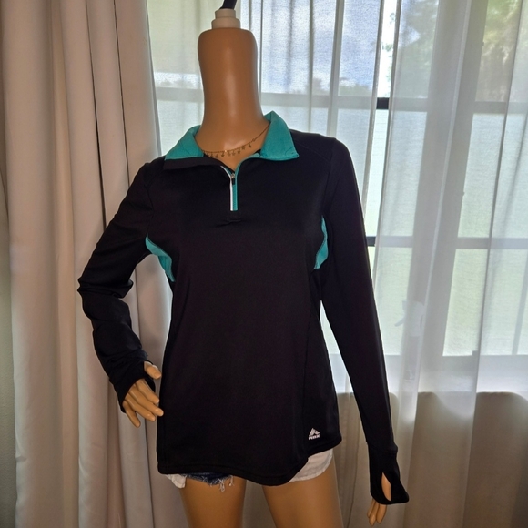 RBX Women's Black and Teal Zip-Up Pullover Size Medium - Picture 1 of 6